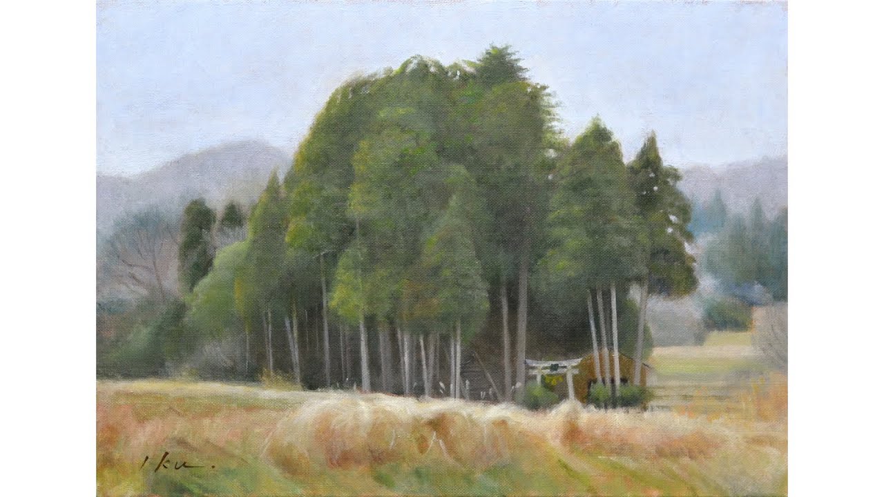 富谷一明 油彩画（2頭の馬）0号サイズ 富谷一明 油彩画（2頭の馬）0号