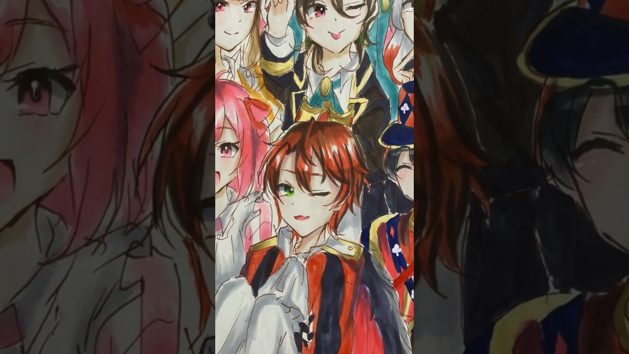 小6が描いてみた】カラフルピーチ🍑【メンバー6人】落ちた先は