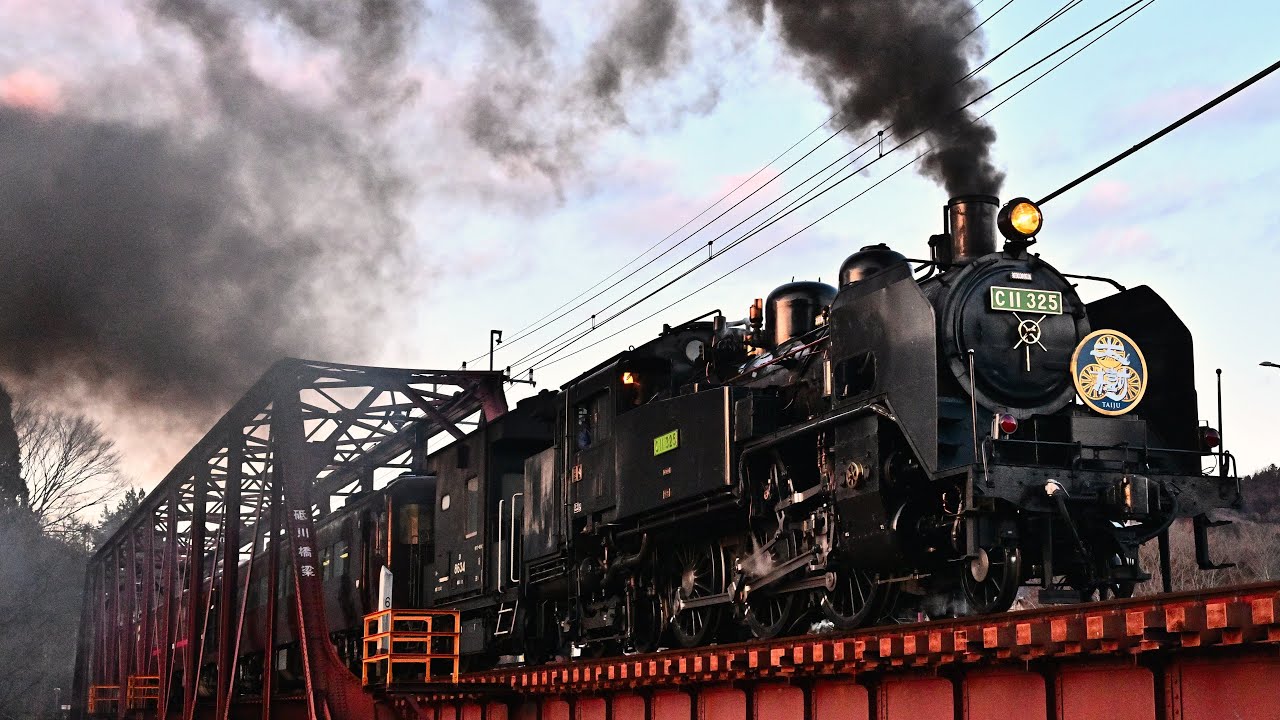 C11 325】早春のSL大樹【C11 207】C11 325緑色ナンバープレート（Nikon