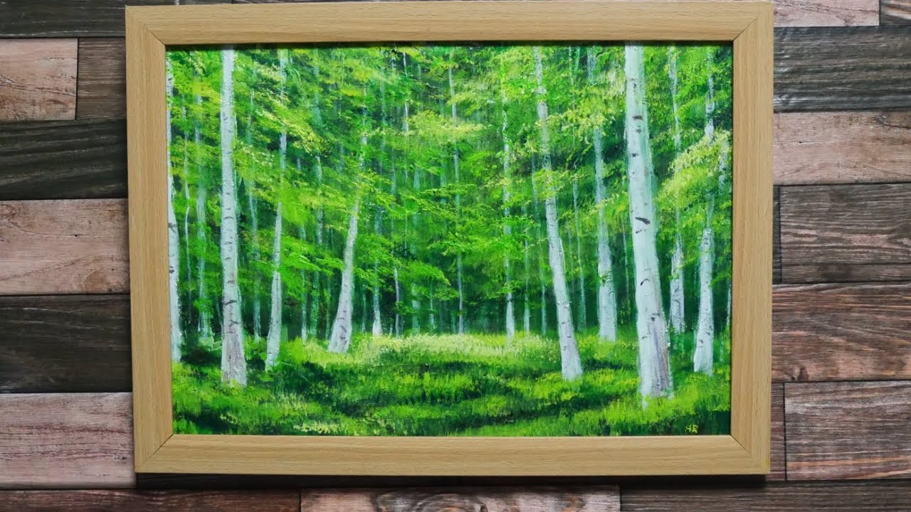 白樺の森】#油彩画 #芸術 #油絵 #絵画 #絵 #アート #oilpainting #oil