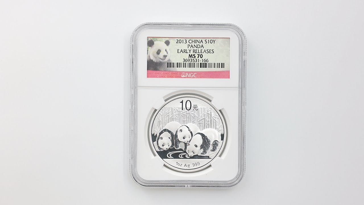 訳あり 2013年 中国 10元 パンダ 銀貨 NGC MS69 準最高鑑定 訳あり