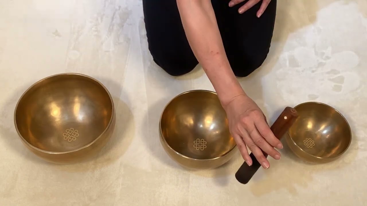 心に光を灯す音 チベット・シンギングボウル渋金3点セット（小・小中