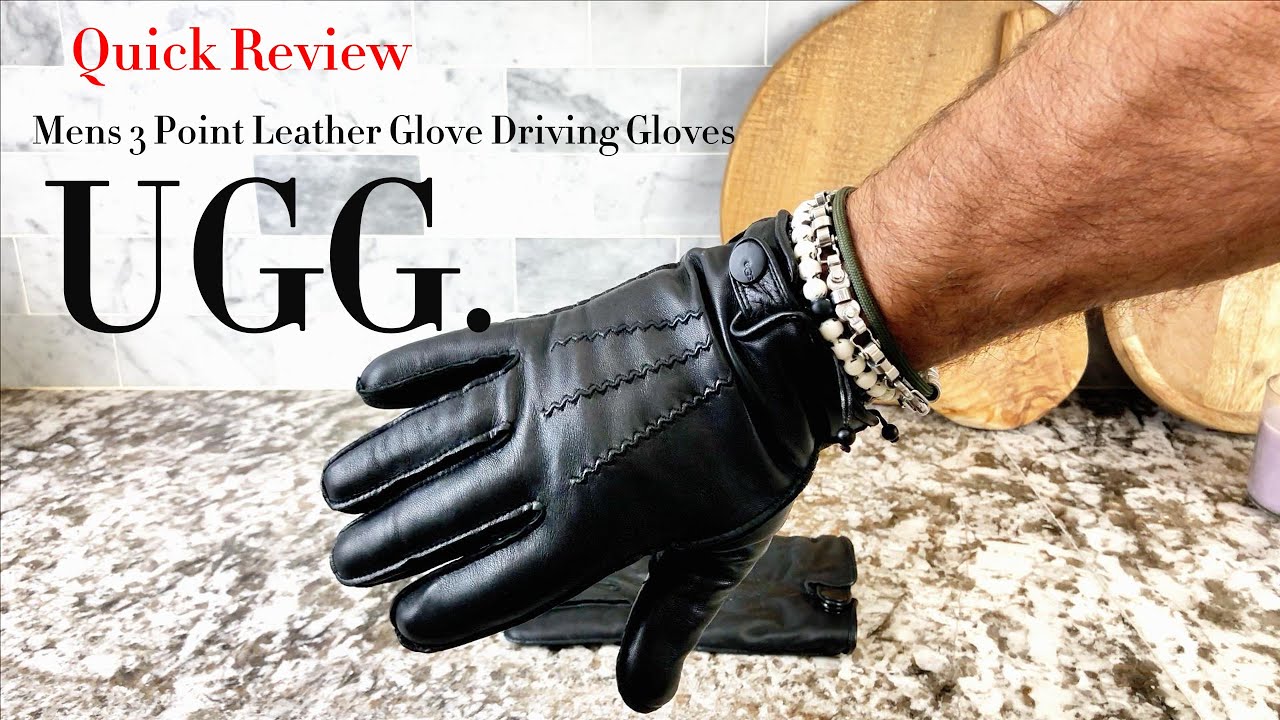 UGG Mens 3 Point Leather Glove | Quick Review - YouTube
