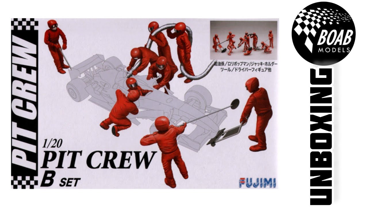 Fujimi Ferrari Pit Crew Set B - 1/20 Unboxing the F1 mechanic kit