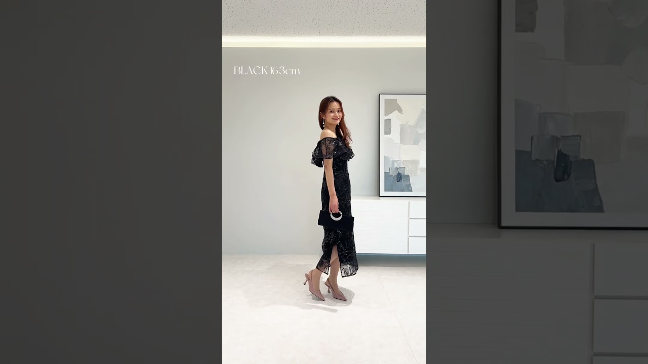 レジャ Leja フリルオフショルダースパンコールウェストマークスリット