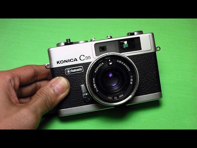 How to use KONICA C35 flashmatic 1970s Rangefinder camera - YouTube