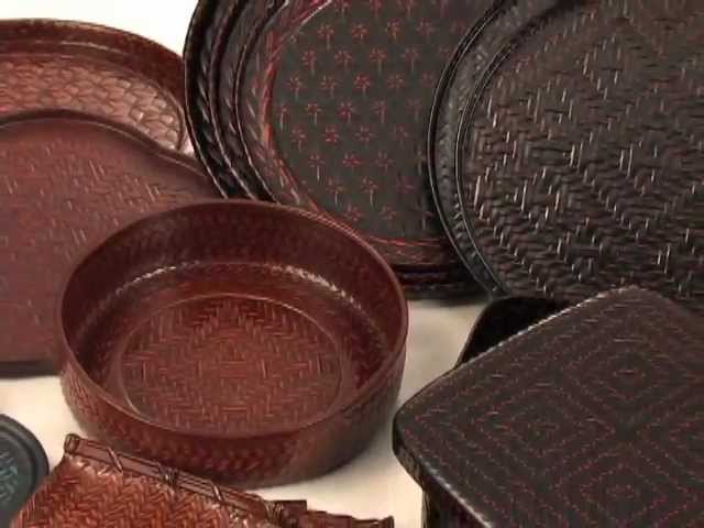 藍胎漆器 伝統工芸品 久留米 らんたい漆器 鎌倉彫茶櫃 2点おまとめ 藍