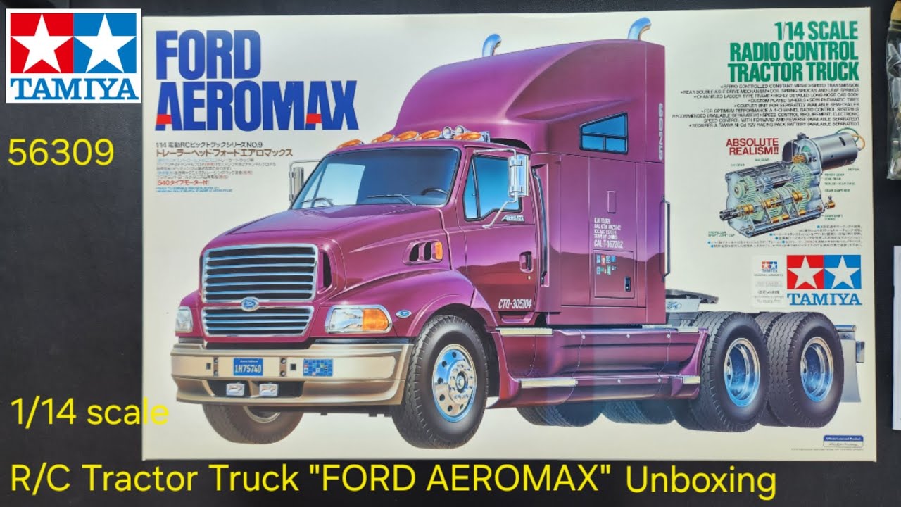 TAMIYA 56309 1/14 Ford Aeromax RC Tractor Truck Kit Unboxing - YouTube
