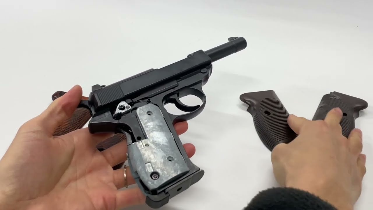 AWG-1453] ウッドグリップ｜マルゼン製 ワルサーP38 ☆13000