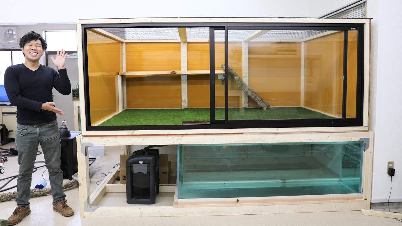 I made my own giant reptile cage using a window sash - YouTube