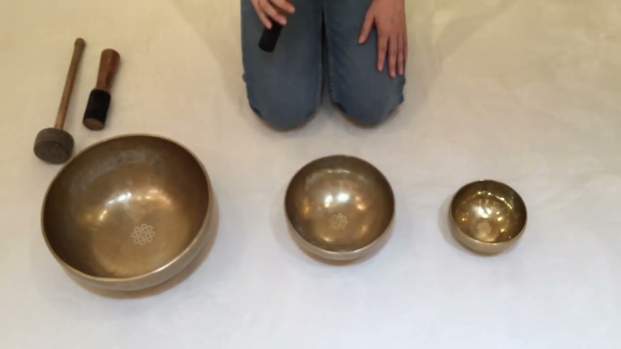 チベット・シンギングボウル渋金3点セット（小・中・大）『星空の