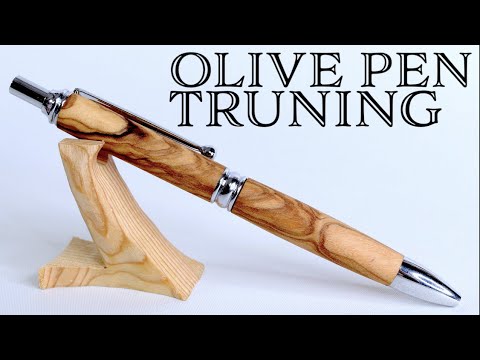 Wood turning 木のボールペン オリーブの作り方 How to make olive