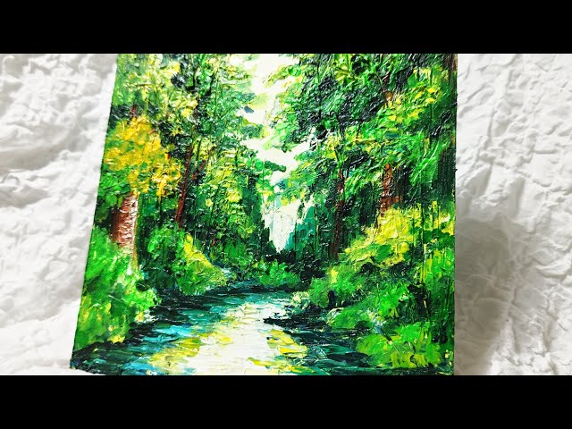 油絵】【森の湖】#油彩画 #芸術 #油絵 #絵 #アート #art #oilpainting