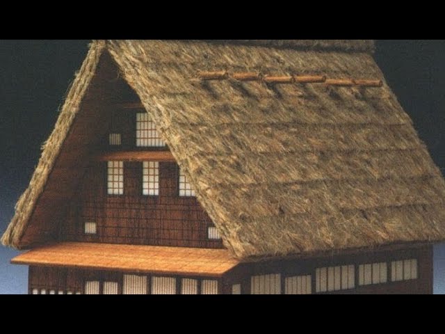 木製プラモデル 木製模型 ヤングモデラー 機関車 列車 茅葺きの屋根の