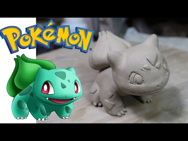Sculpting pokemon Fushigidane clay art. [陶芸]粘土でポケモンの