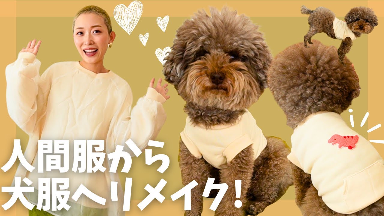 DIY】人間の服を犬の服にリメイク🐶🧡【型紙作り・ハンドメイド