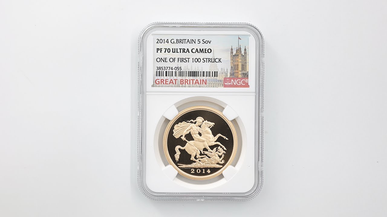 最高鑑定】2014年 イギリス エリザベス2世 5ソブリ…