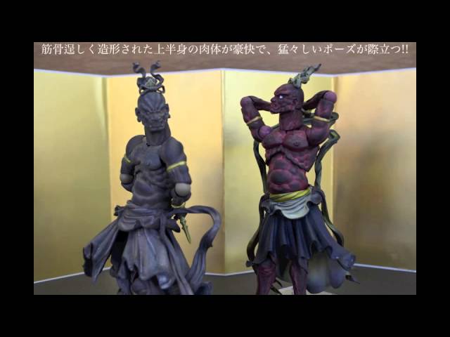 リボルテックタケヤ No17EX 金剛力士 吽形 木調版 - YouTube