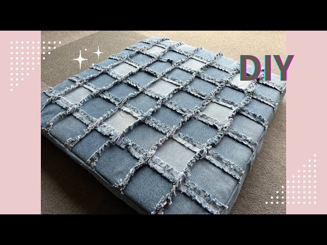 フロアクッションにデニムリメイク - YouTube