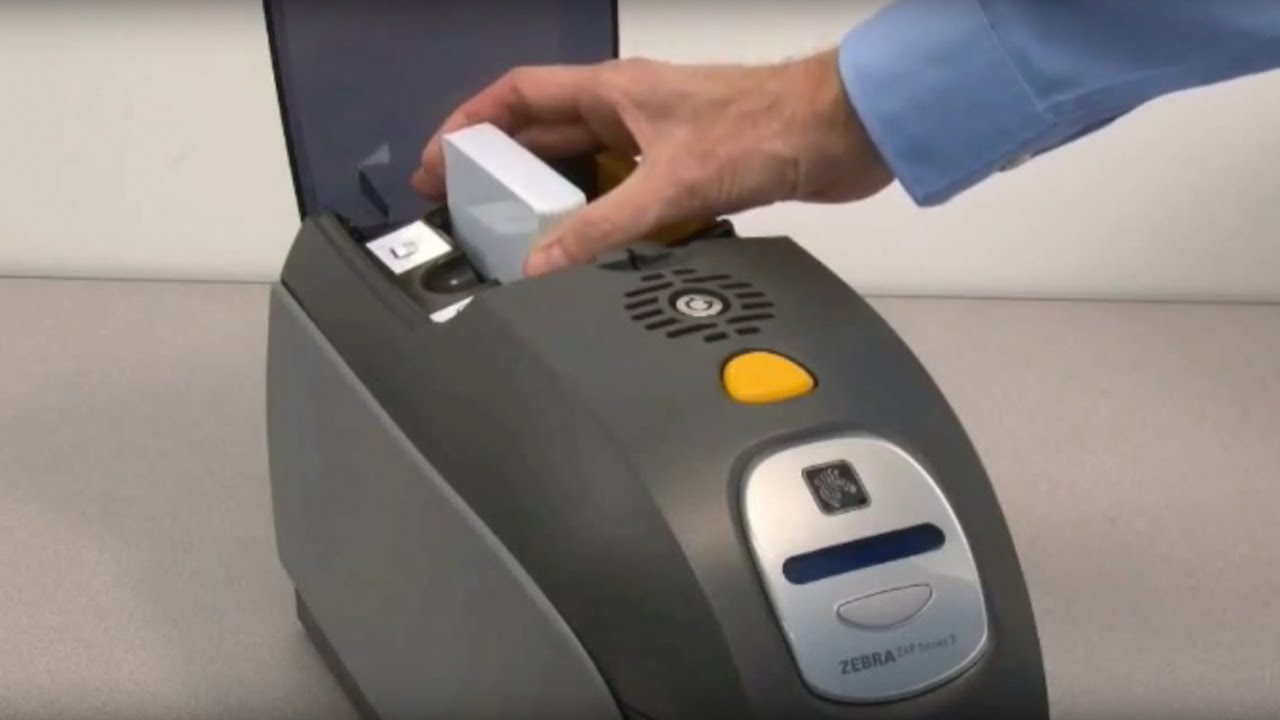 Zebra ZXP Series 3 ID Card Printer - How to Load Cards - YouTube