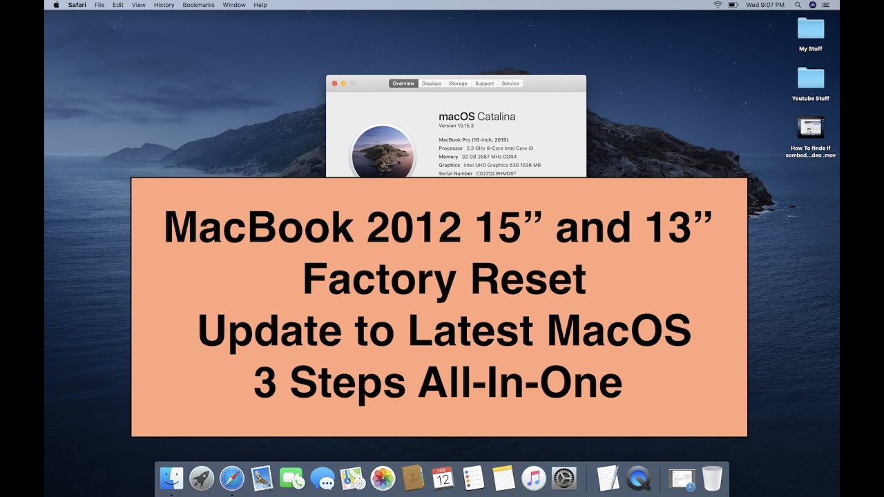 MacBook Pro 2012 Update to latest macOS From 10.8.5 after Factory