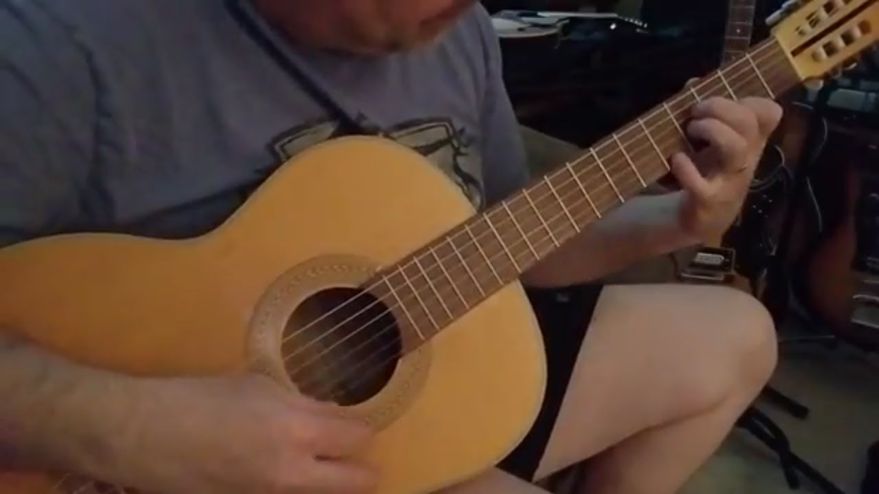 Yamaha No 45, 1960's Japanese classical Blond Tiger guitar, Am and