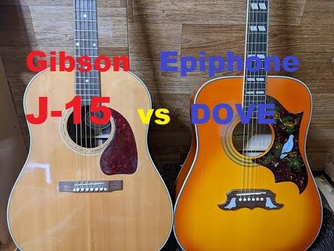 Discover the difference in tone ⇒] Gibson J15 vs. Epiphone Dove