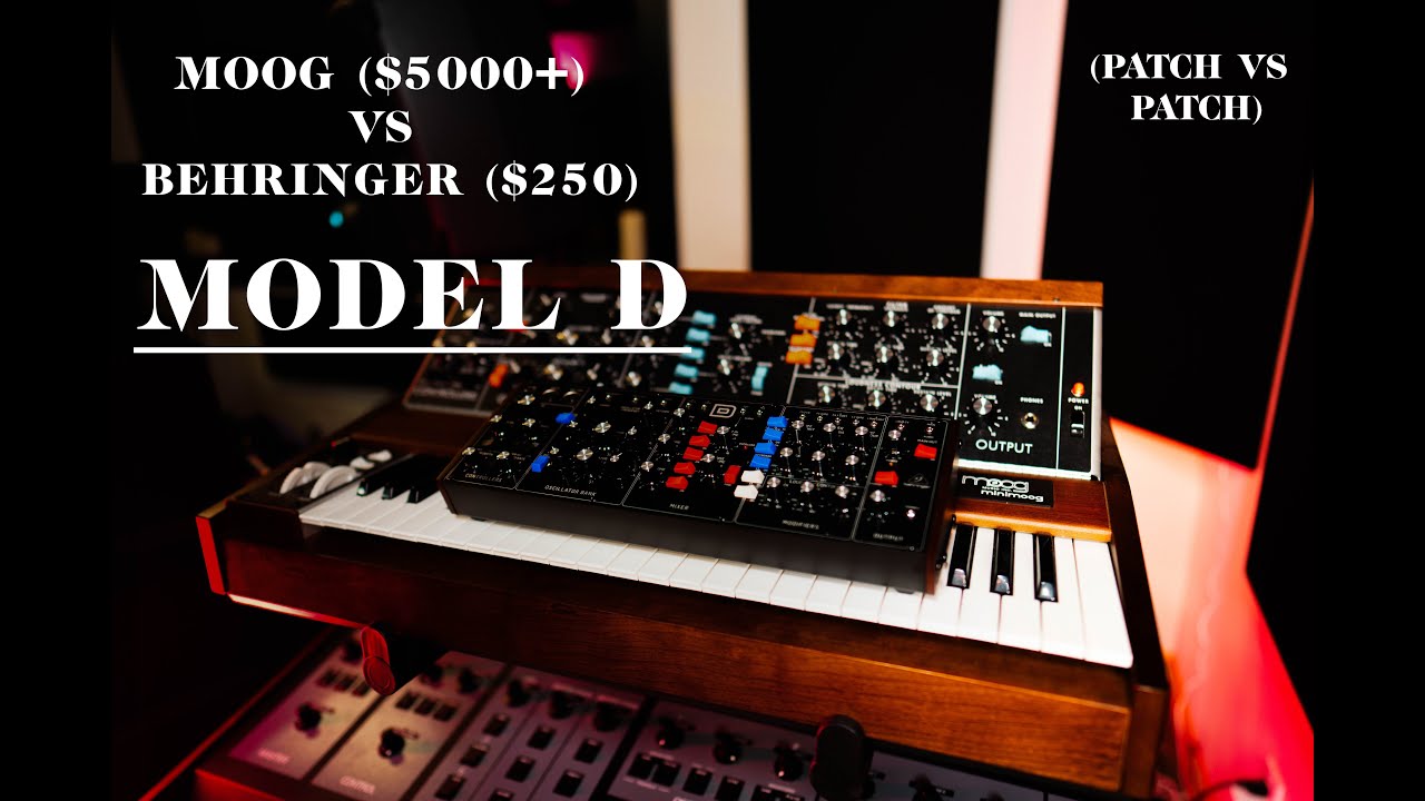 Minimoog Model D vs Behringer Model D Sound Demo ($250 vs $5000