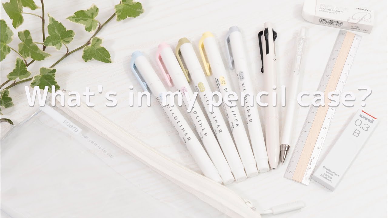 白統一筆箱紹介】What's in my pencilcase?《新学期 2022》｜ぴーすけ