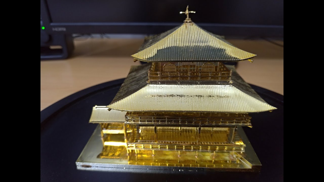 フジミ模型 FUJIMI 1/150 鹿苑寺(金閣寺) Kinkaku-ji 簡易製作 - YouTube