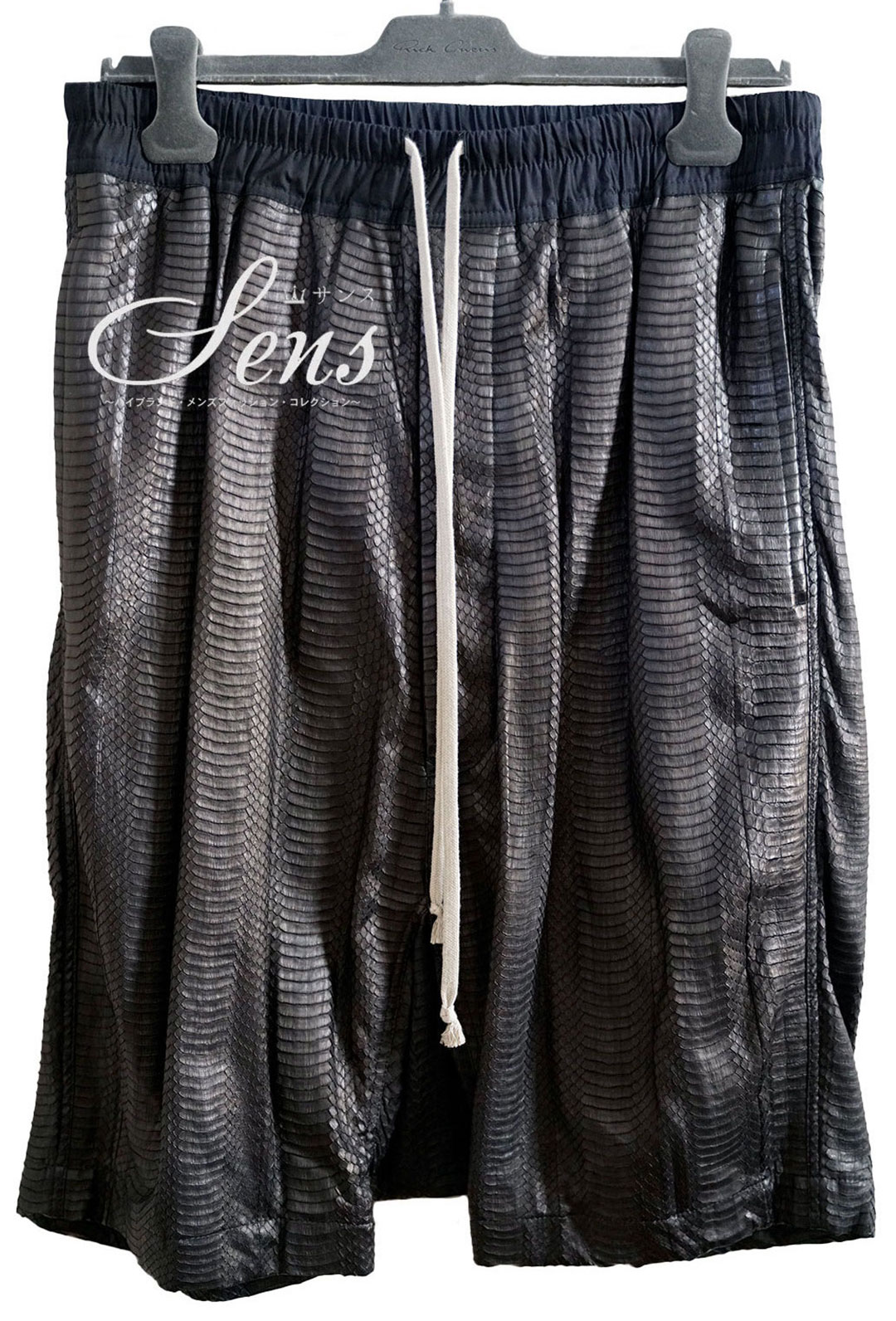 RICK OWENS 16SS CYCLOPS パイソンレザー ポッズ ショーツ ブラック 48