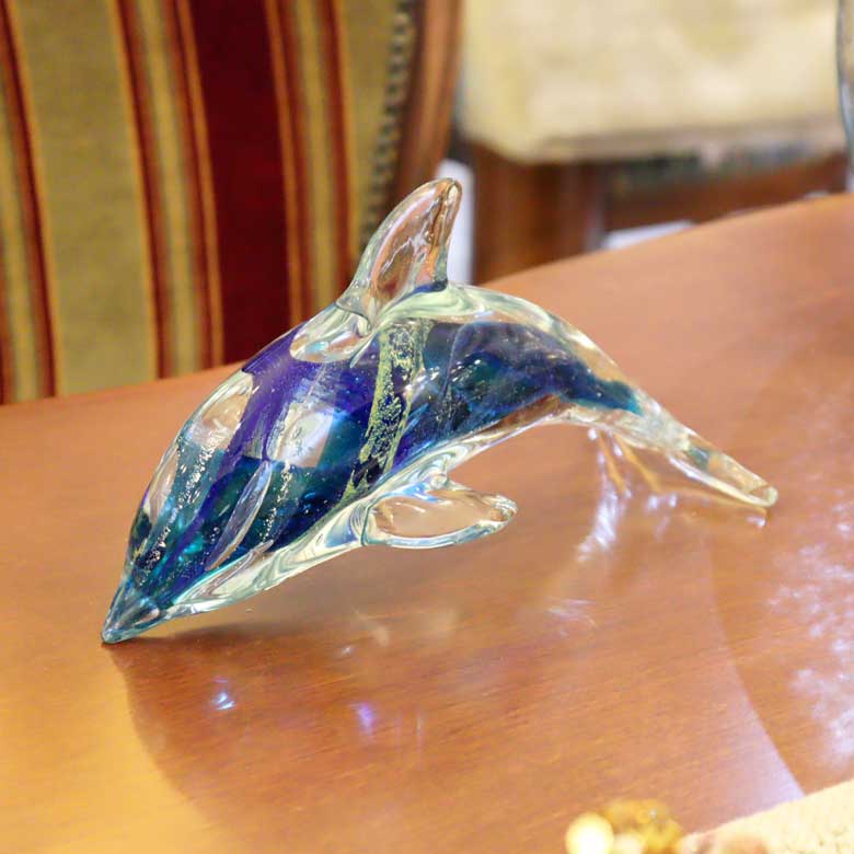 DAUM France ドーム クリスタルガラス ドルフィン イルカ 置物 DAUM