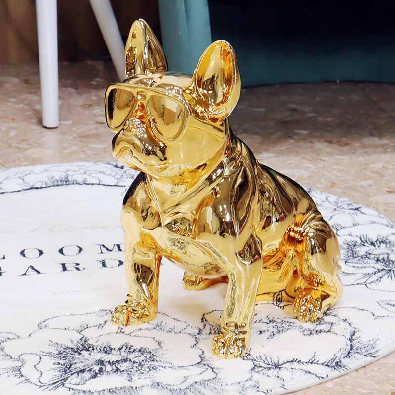 フレンチブルドッグ ゴールド オブジェ 置物 ブヒ 犬 風水 金運 縁起物
