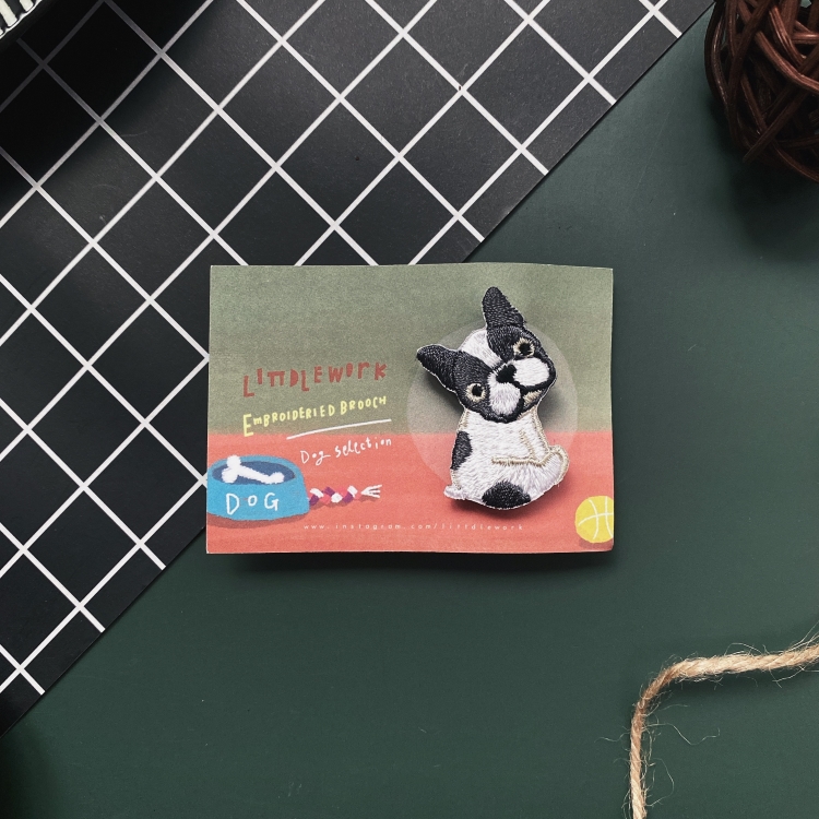 犬柄刺繍ピンバッジ5個セット｜フレンチブルドッグ・柴犬・プードル