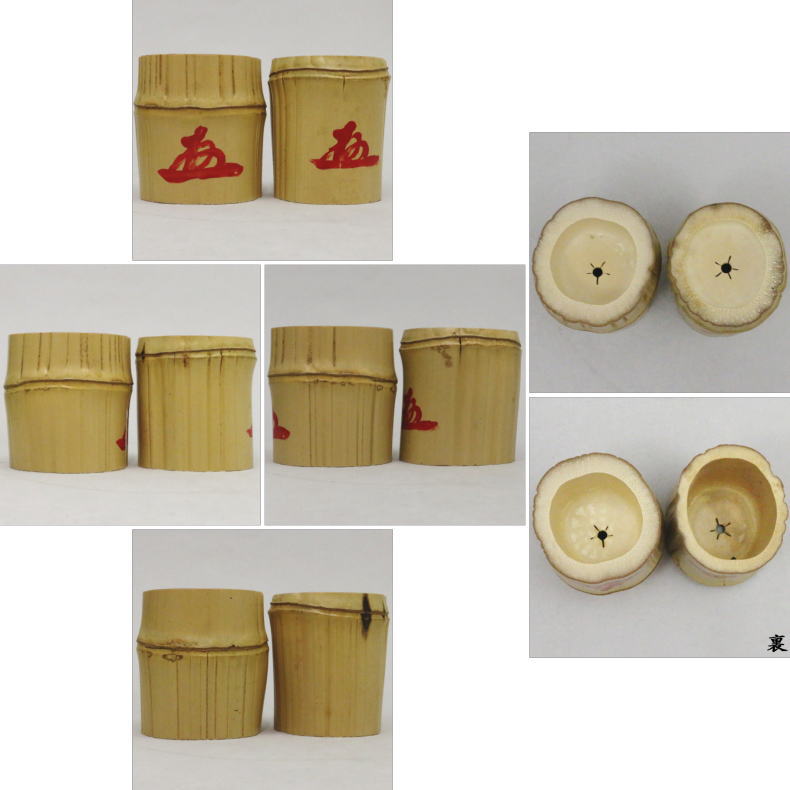 茶器/茶道具 蓋置】 竹蓋置 一双（炉用・風炉用） しぼ竹（シボ竹