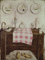 藤田嗣治「私の部屋、目覚まし時計のある静物」 [80035868]のアート