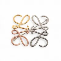 ロエベ アナグラム ブローチ GP シルバー×ゴールド A4201255｜中古