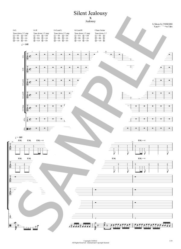 楽譜】Silent Jealousy / X JAPAN (バンドスコア / 中級) - Piascore