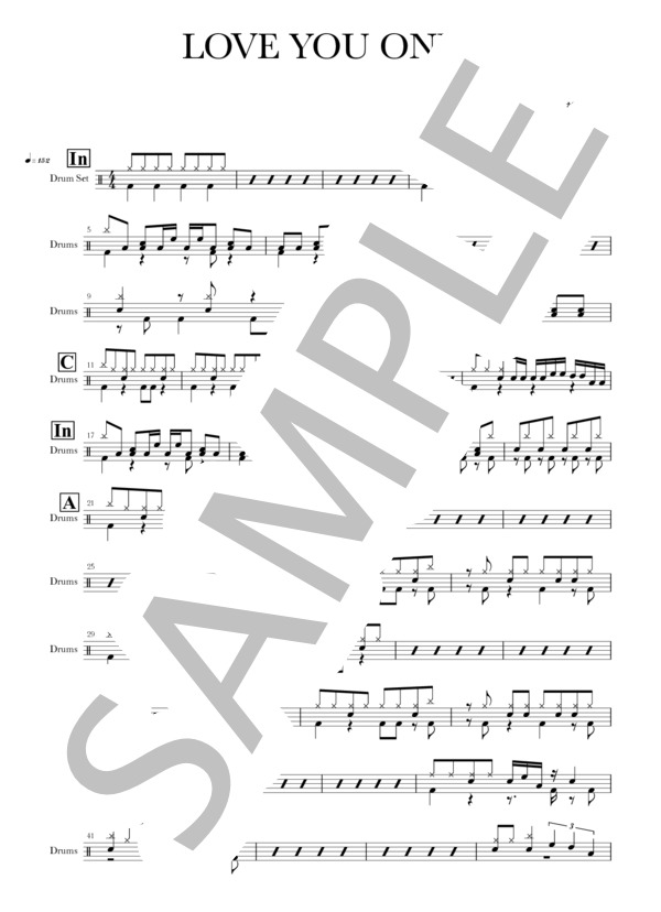 楽譜】LOVE YOU ONLY / TOKIO (ドラム / 入門) - Piascore 楽譜ストア