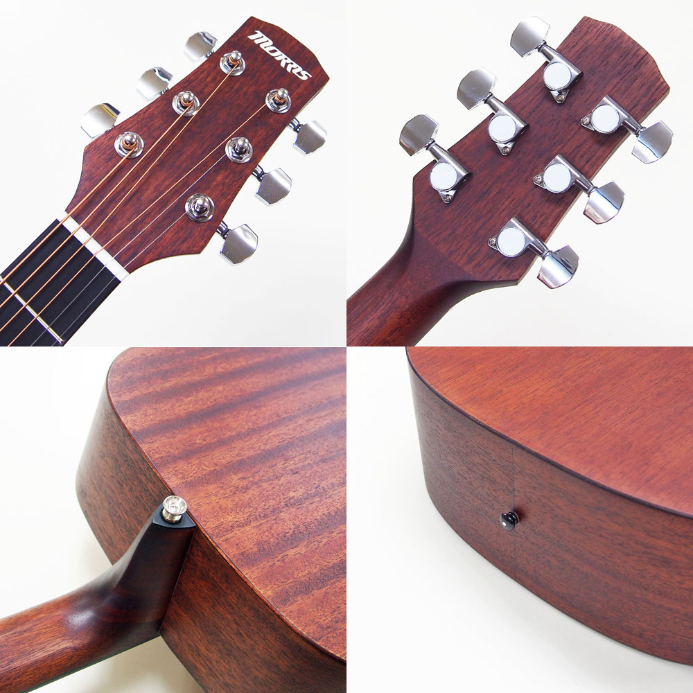 美品 Morris SS-30NAT ミニギター トップ単板 マホガニーボディ 美品