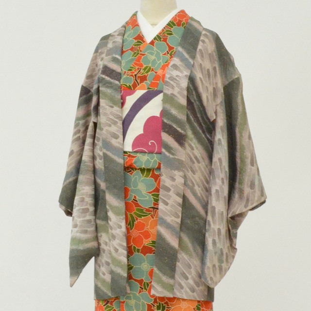 SALE 2/6 12時～☆20%OFF／アンティーク 羽織 正絹 袷 リサイクル着物
