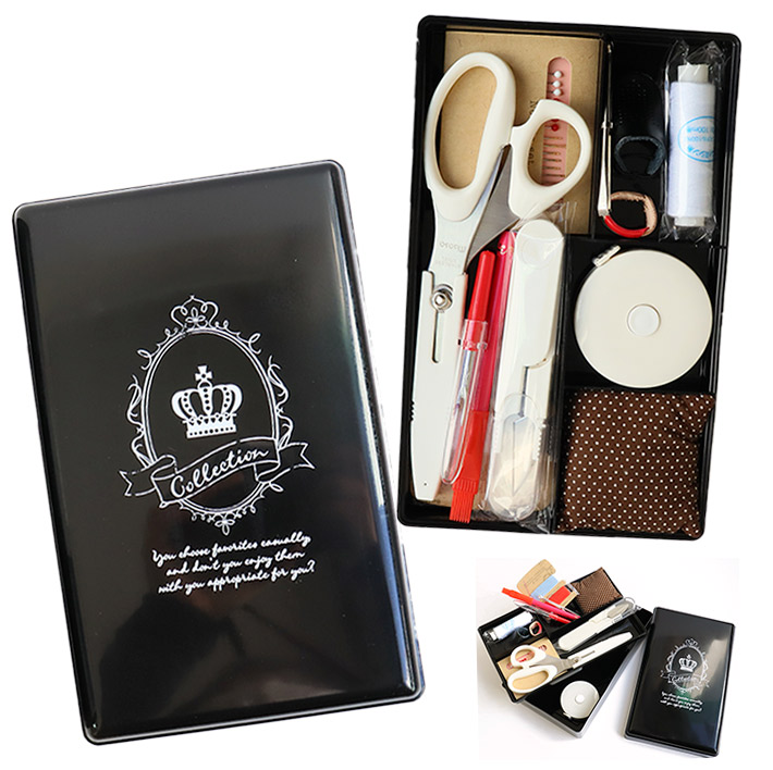 楽天市場】裁縫セット 小学校 裁縫箱 アンティークスタンプ調 王冠