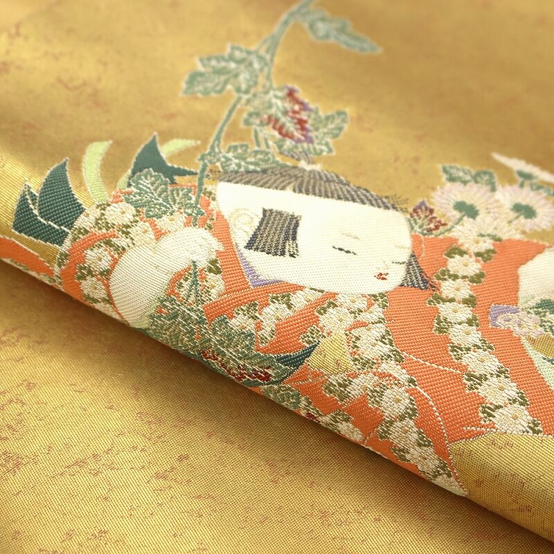 七五三10％】【中古】 袋帯 ふくろ帯 由水十久意匠 長嶋成織物 箱付き