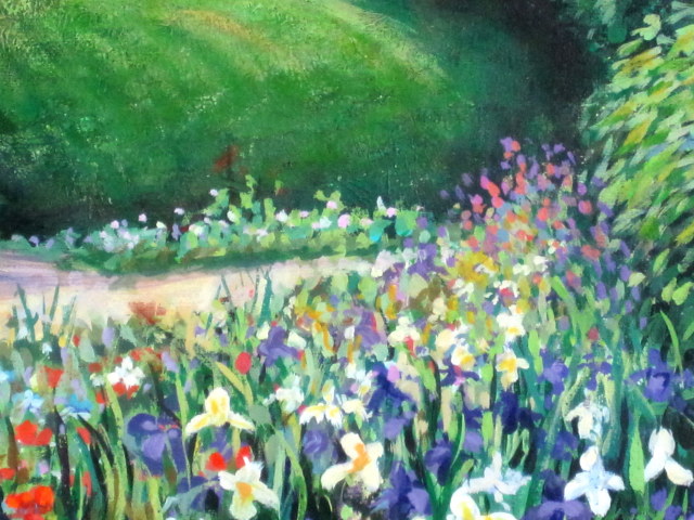 ヨーロッパ風景画・アンドリュープライス・「フラワーボーダー