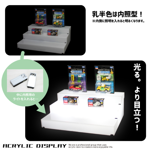 ディスプレイスタンド高さ78㎝長さ40㎝展示台 陳列台 組立不要 展示会