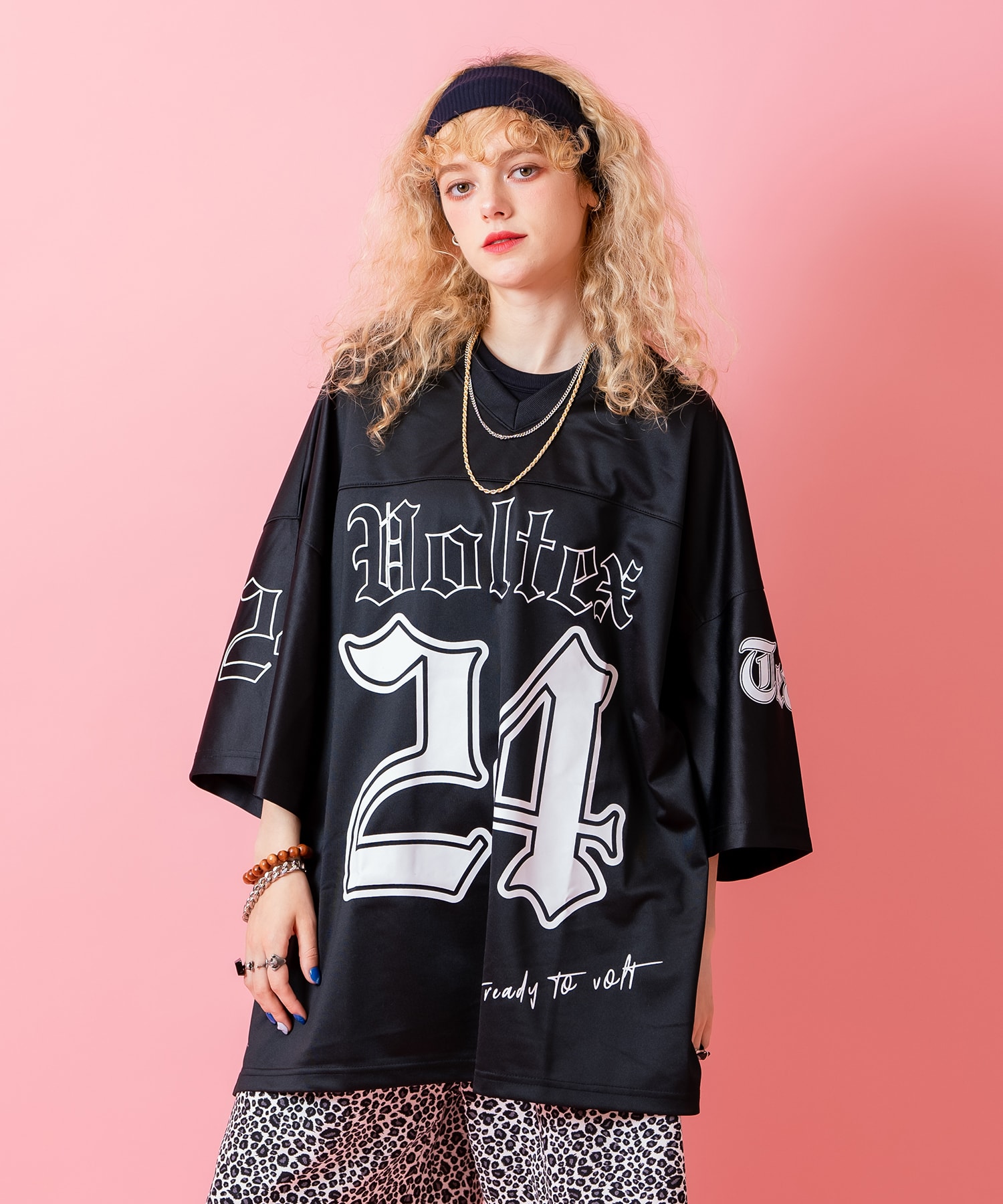 ストリートフォントナンバリングポリジャージーオーバーサイズ