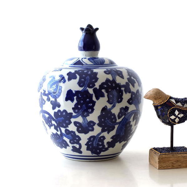 多色装飾 陶器花瓶 獅子彫刻付き 【公式通販】