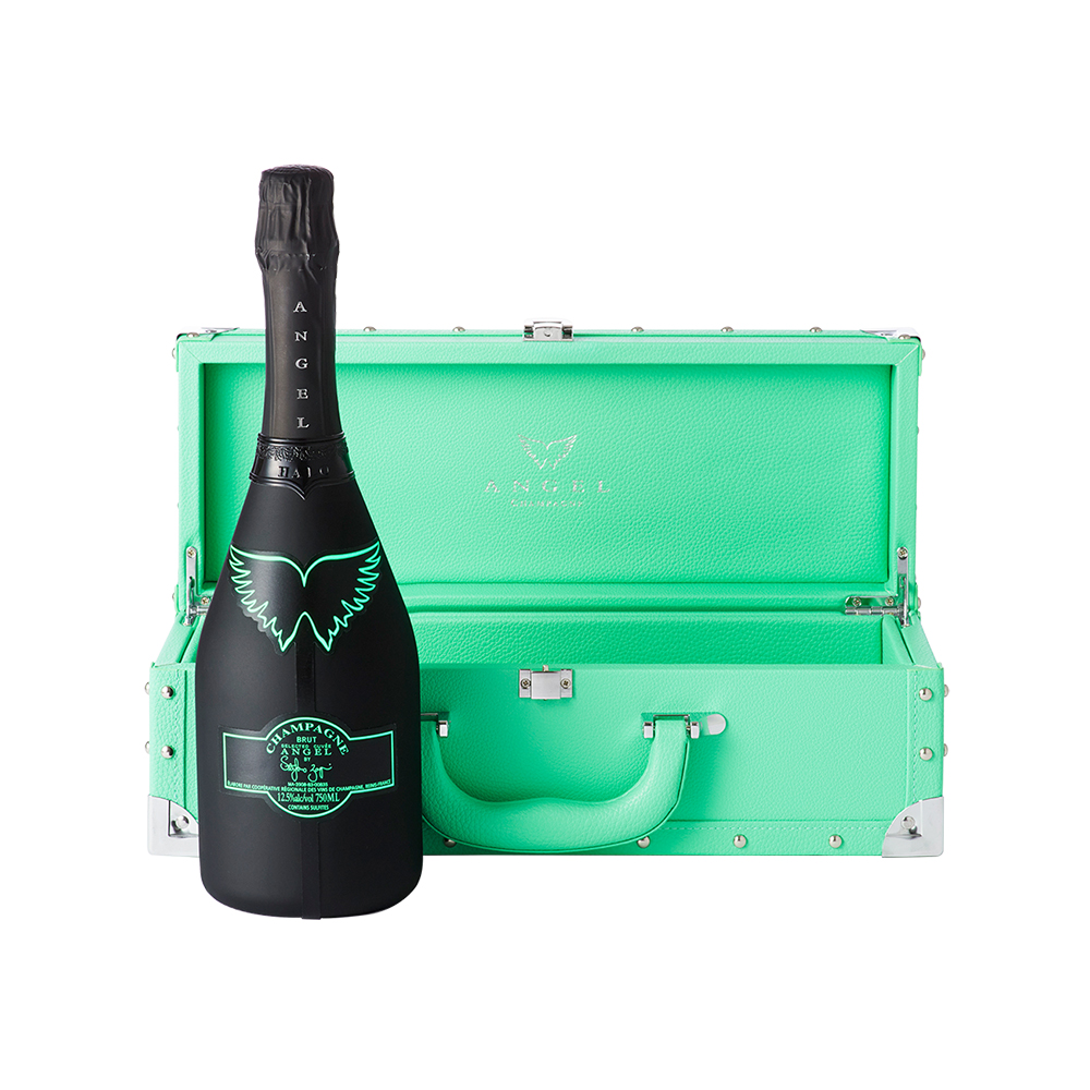 エンジェルシャンパンドゥミセックブルーシャンパンケース空き箱