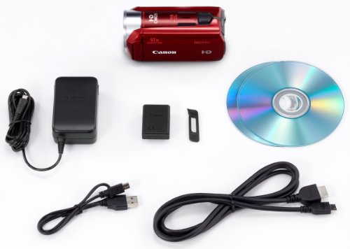 Canon Digital Camcorder iVIS HF R31 Red 32X Zoom Full Flat Touch