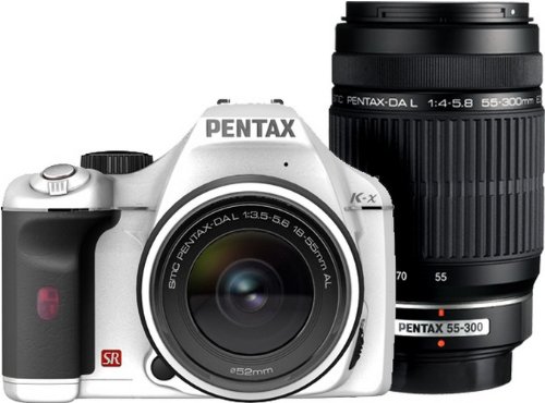 PENTAX Digital SLR Camera 12.4MP K-xWZK WH Double Zoom Kit White